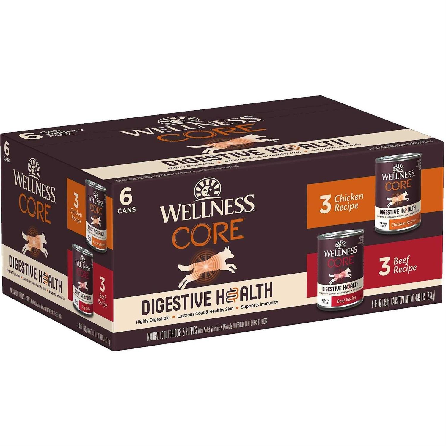 Wellness CORE Digestive Health Chicken & Beef Pate Variety Pack Grain Free Wet Dog Food
