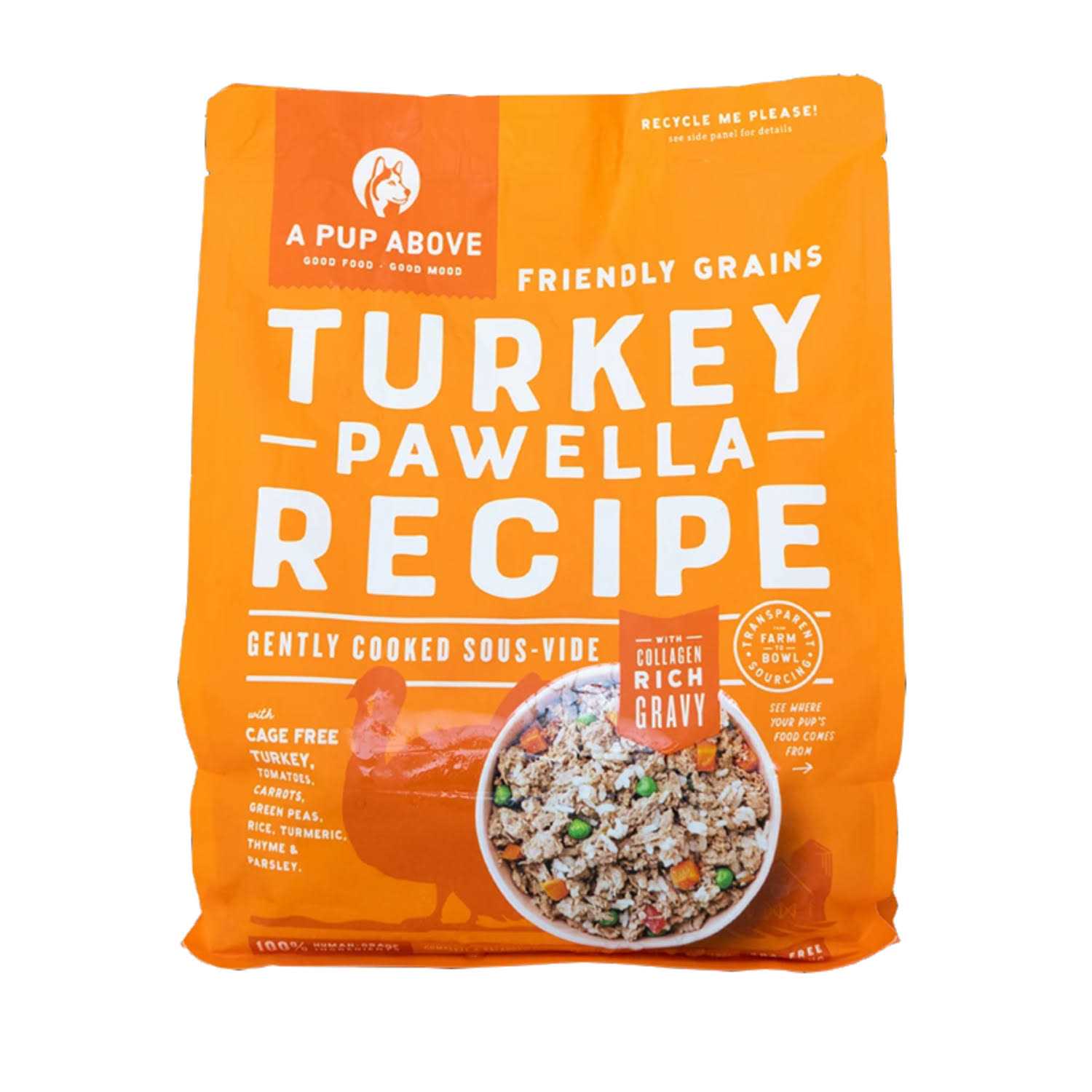 Alternative view of A Pup Above Dog Frozen Gently Cooked Food Turkey Pawella