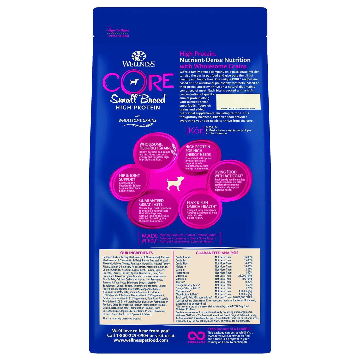 Alternative view of Wellness CORE High Protein Wholesome Grains Small Breed Original Recipe Dry Dog Food