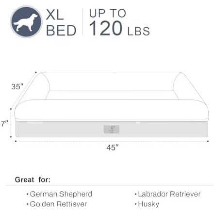 Alternative view of Yiruka Dog Bed Orthopedic Washable Dog Bed with Removable Cover