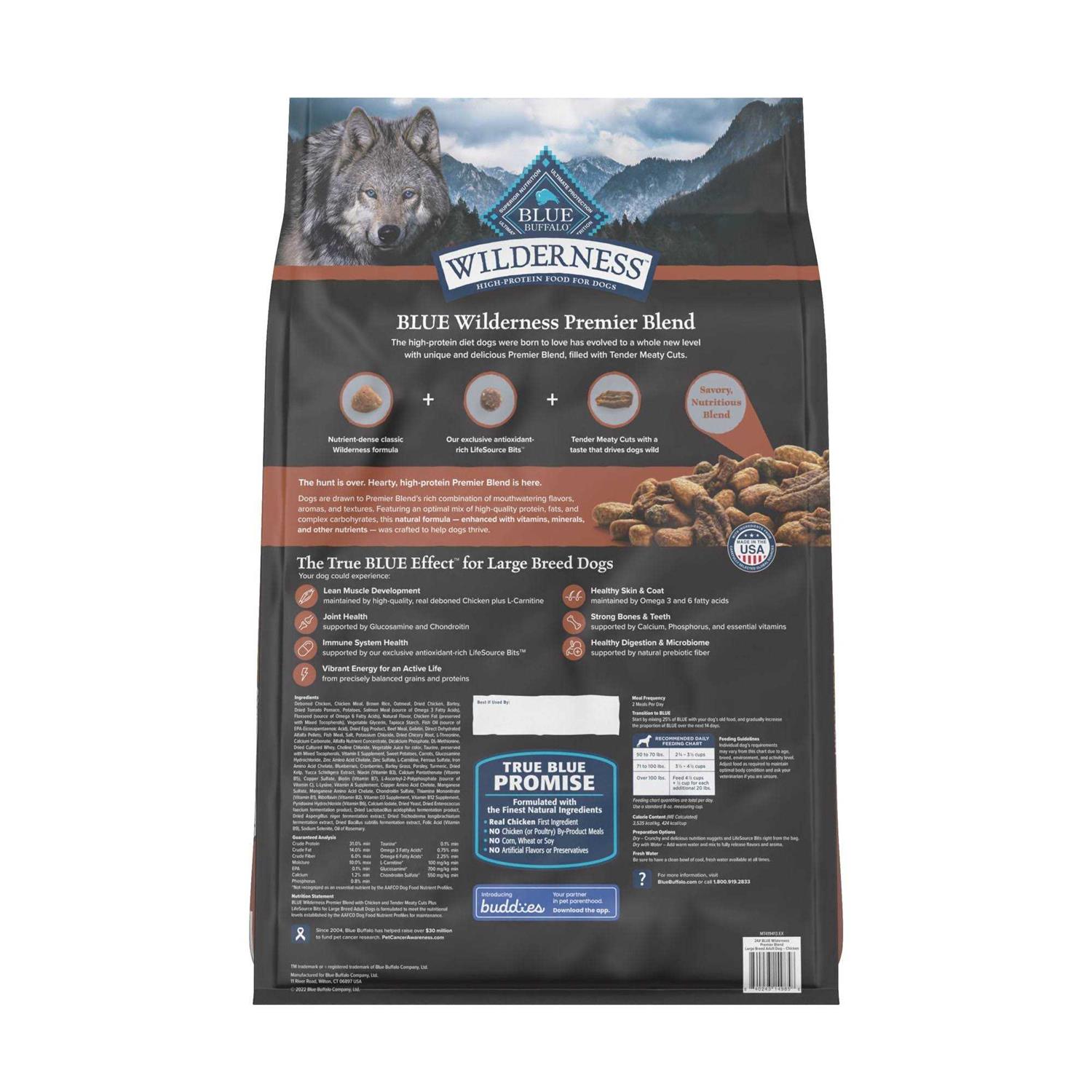 Alternative view of Blue Buffalo Blue Wilderness Premier Blend with Meaty Cuts Chicken Large Breed Adult Dry Dog Food