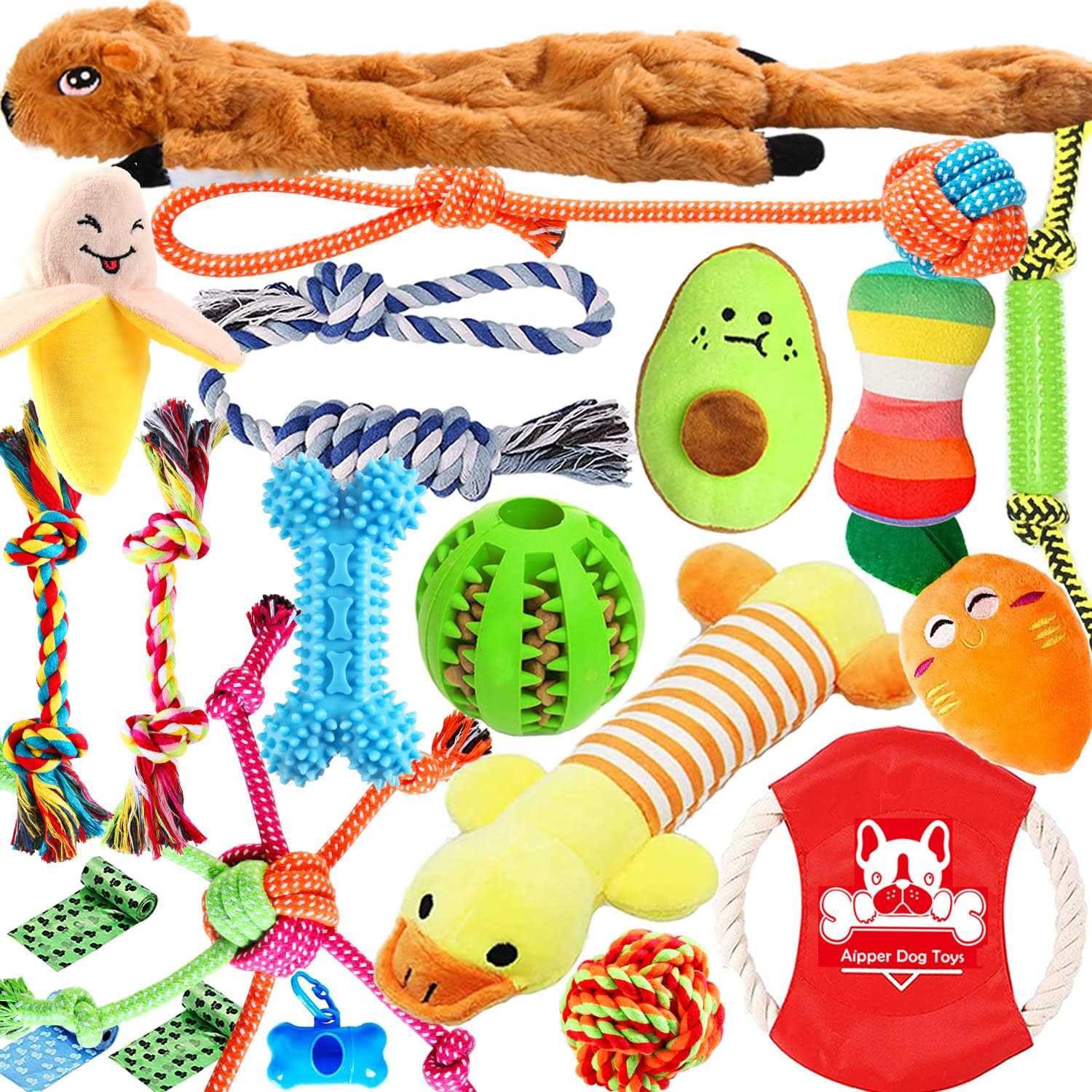 Aipper Dog Puppy Toys 20 Pack, Puppy Chew Toys for Fun and Teeth Cleaning
