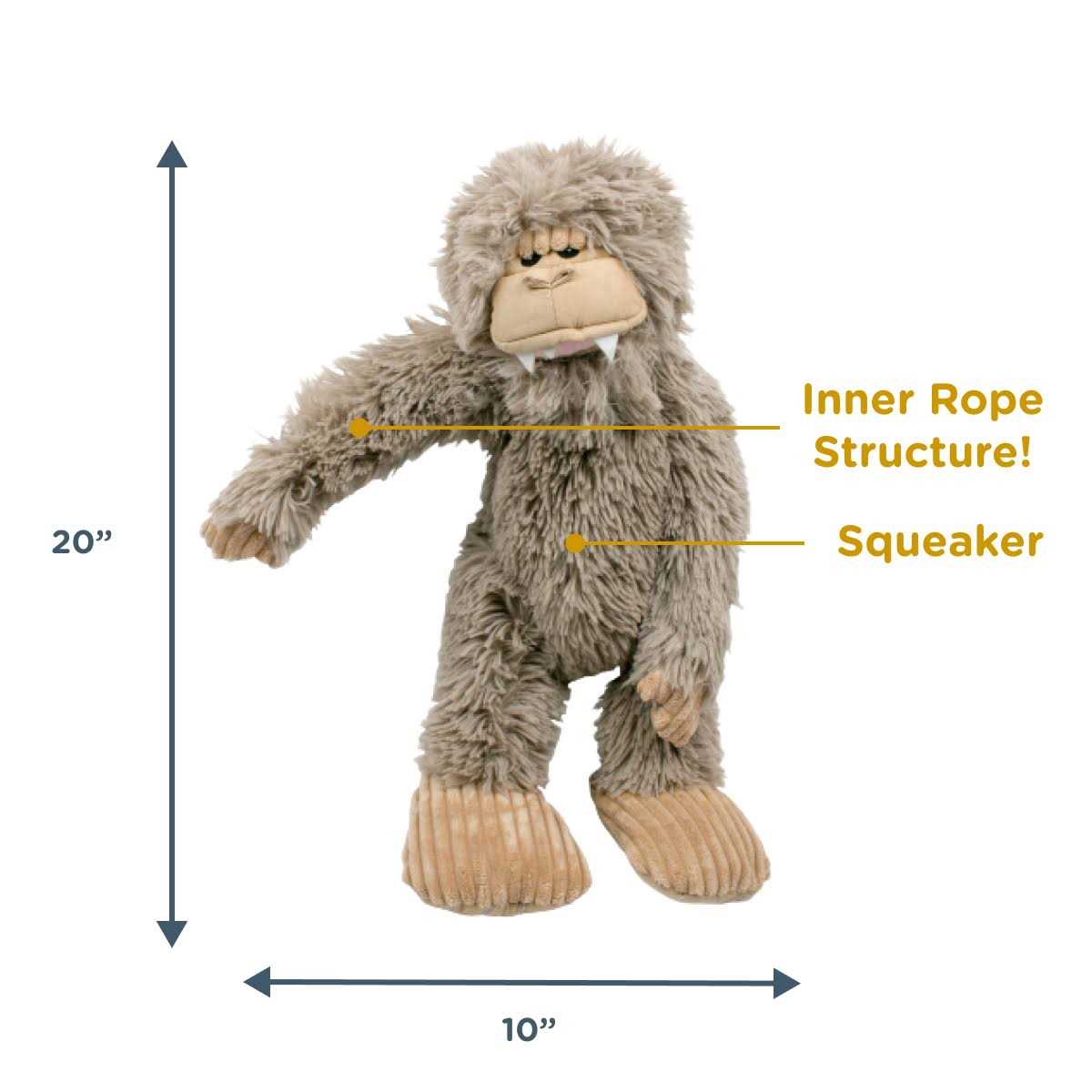 Alternative view of Tall Tails Stuffless Big Foot Dog Toy / 20