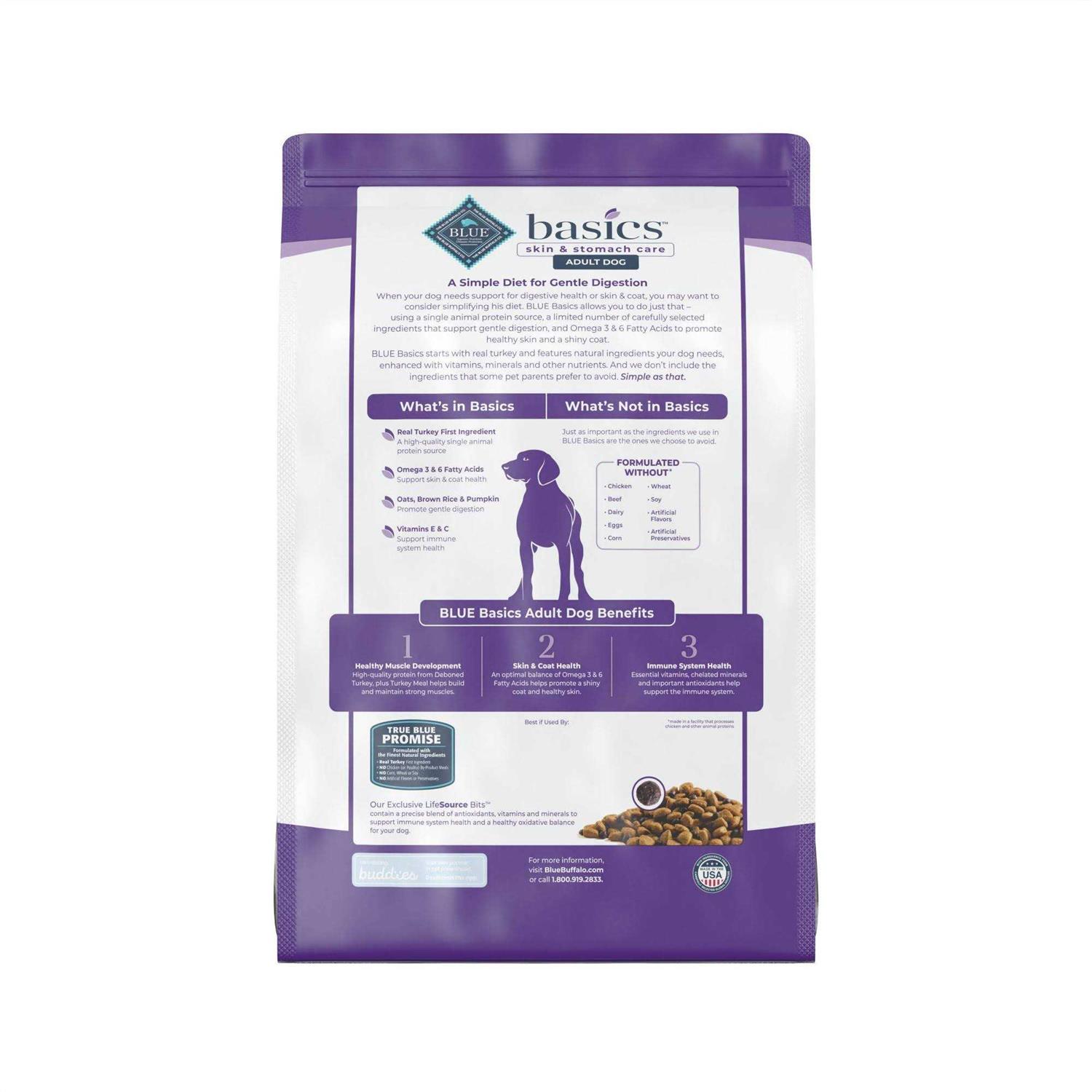 Alternative view of Blue Buffalo Basics Adult Skin & Stomach Care Turkey & Potato Recipe Dry Dog Food