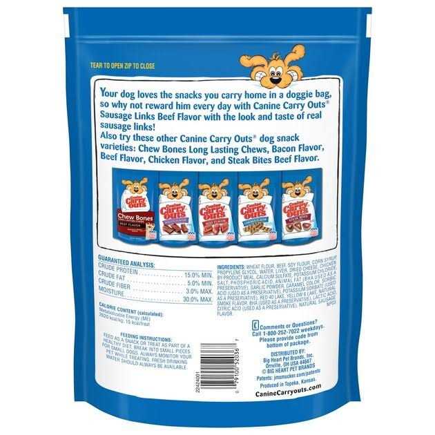 Alternative view of Canine Carry Outs Sausage Links Beef Flavor Dog