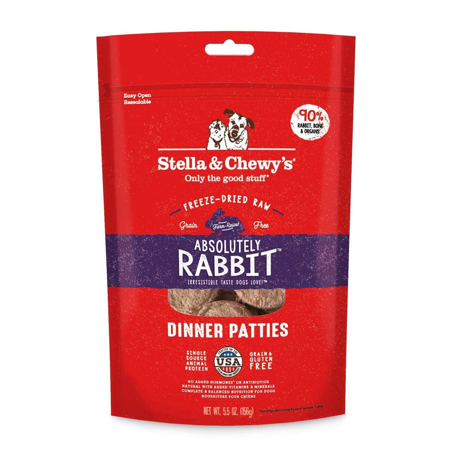 Stella & Chewy's Absolutely Rabbit Dinner Patties Freeze Dried Dog Food