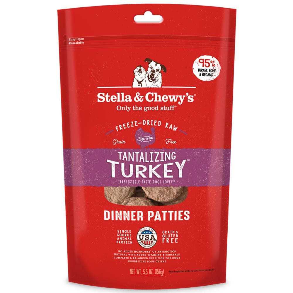 Stella Chewy's Freeze Dried Tantalizing Turkey Dinner Patties Dog Food
