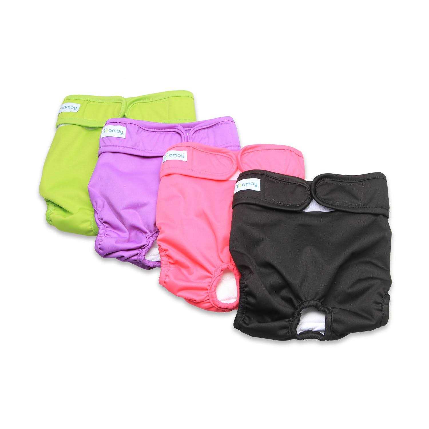 Alternative view of Teamoy 4pcs Washable Female Dog Diapers, Reusable Doggie Diaper Wraps for Female Dogs, Super-Absorbent and Comfortable