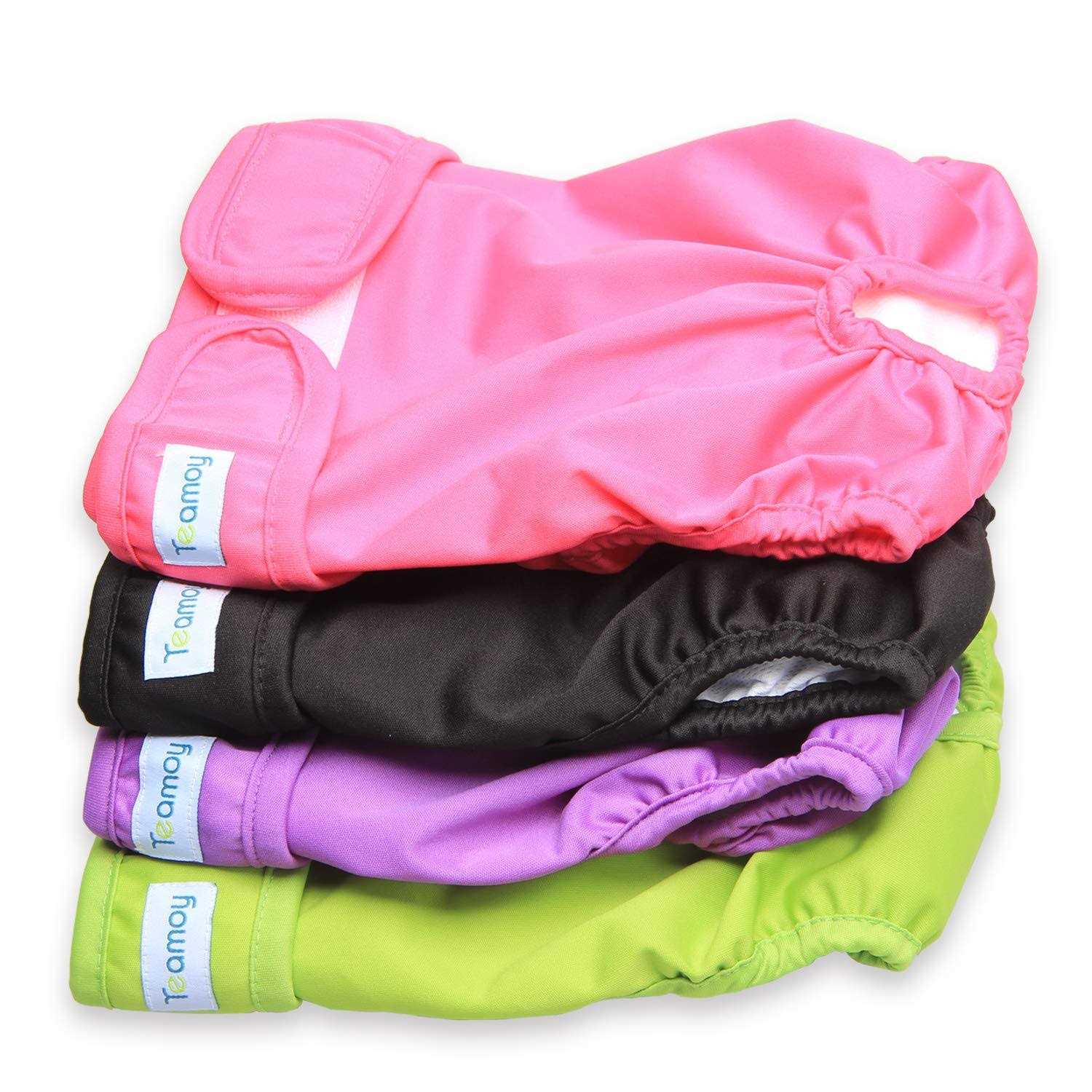 Alternative view of Teamoy 4pcs Washable Female Dog Diapers, Reusable Doggie Diaper Wraps for Female Dogs, Super-Absorbent and Comfortable