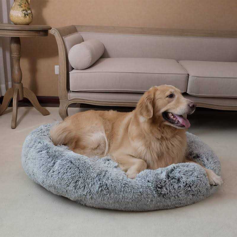Alternative view of coohom Oval calming Donut cuddler Dog Bed,Shag Faux Fur cat Bed Washable Round Pillow Pet Bed for Small Medium Dogs
