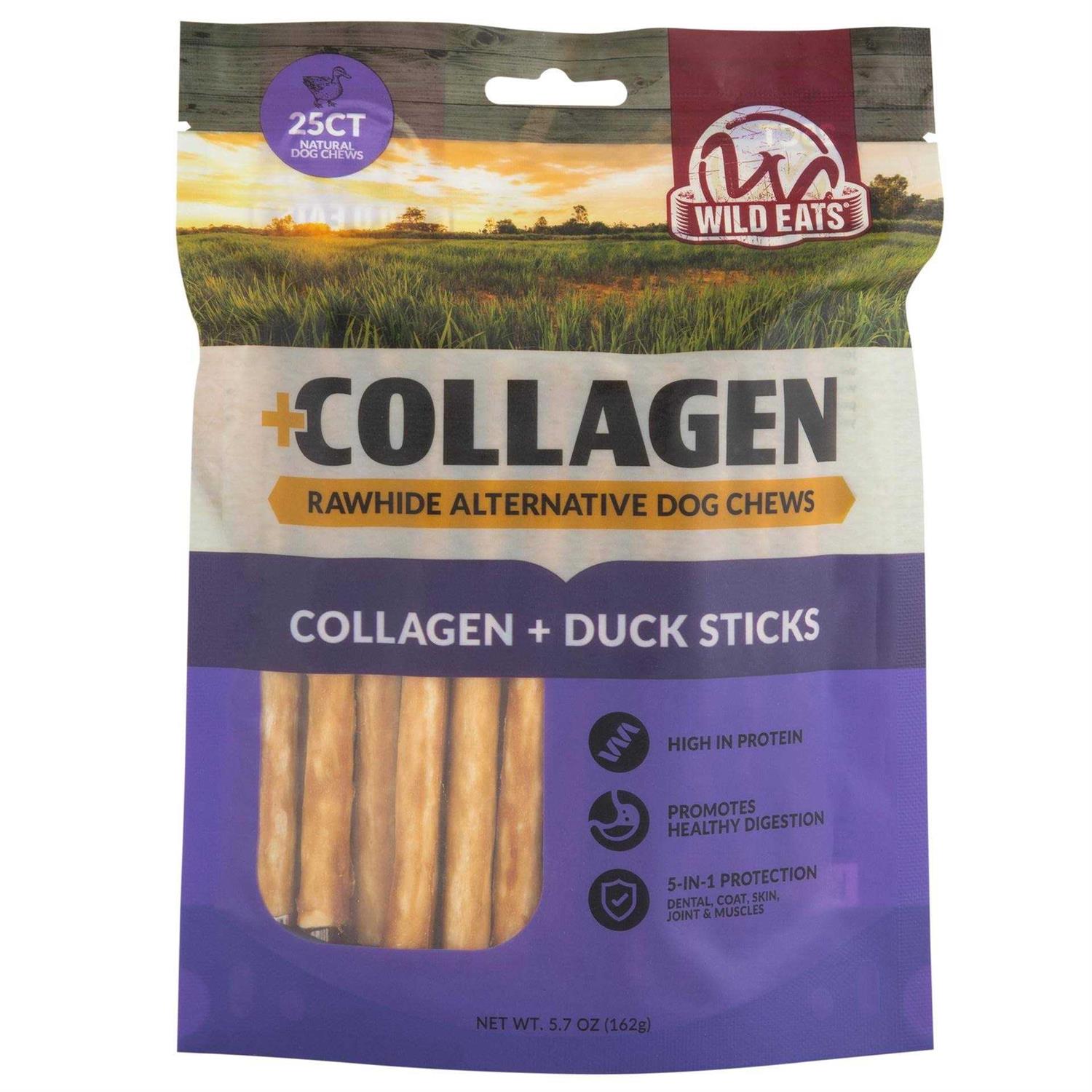 Wild Eats Beef Collagen Sticks for Dogs Long Lasting Dog Chews No Hide Dog Treat Bully Stick Rawhide Free