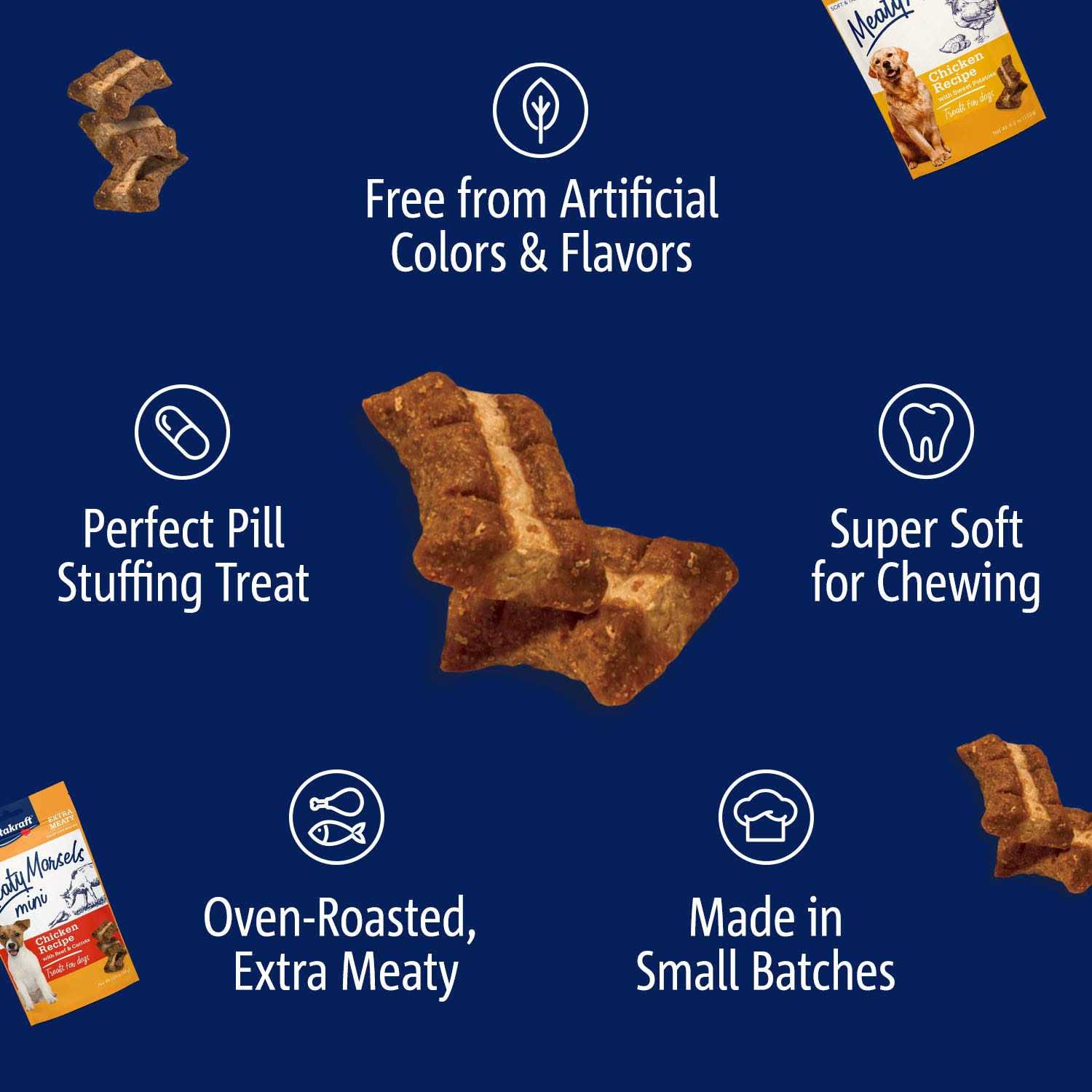 Alternative view of Vitakraft Meaty Morsels Chicken Recipe with Beef & Carrots Dog Treat Mini