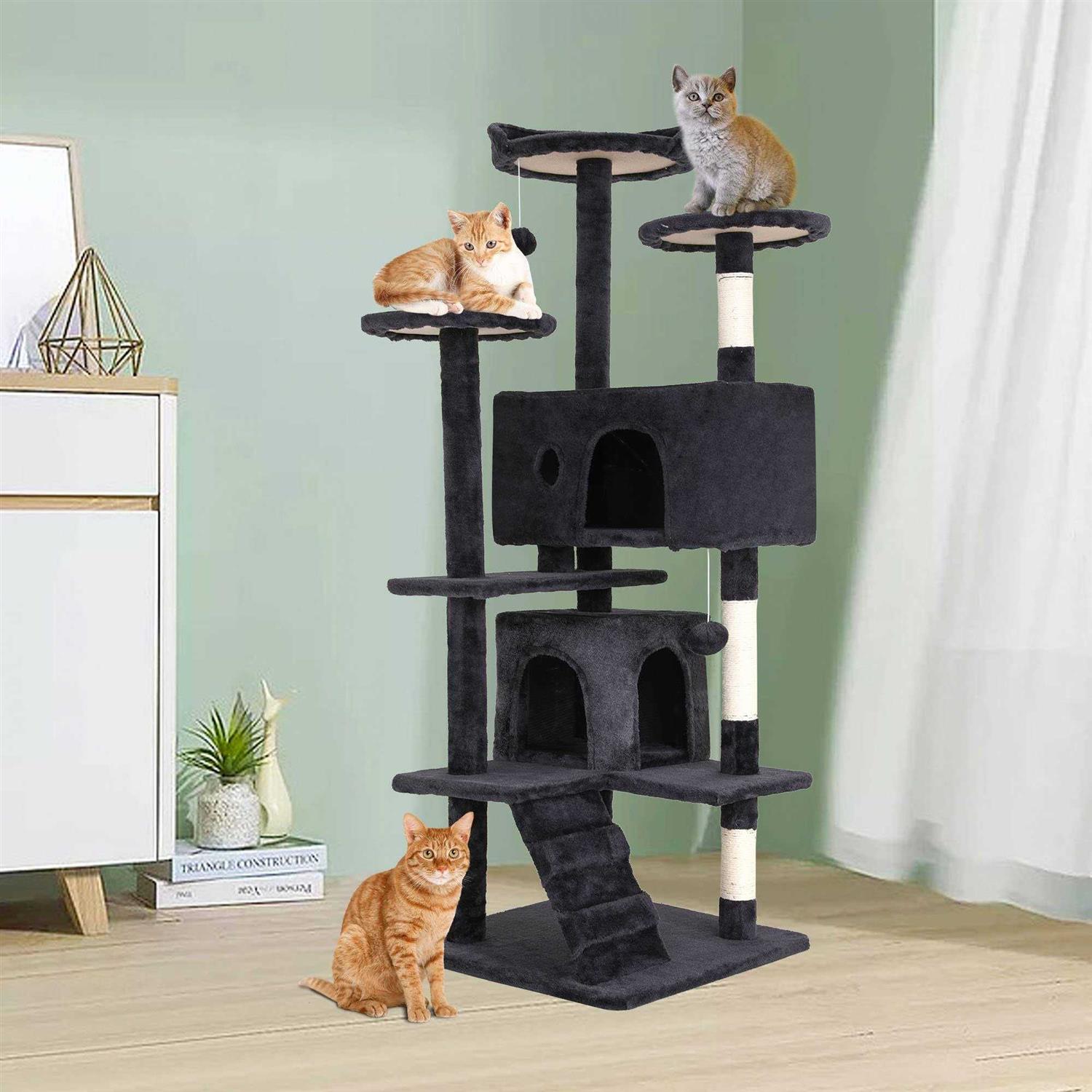 Alternative view of Bestpet 54in Cat Tree Tower with Cat Scratching Posts Stand House Cat Condo with Funny Toys