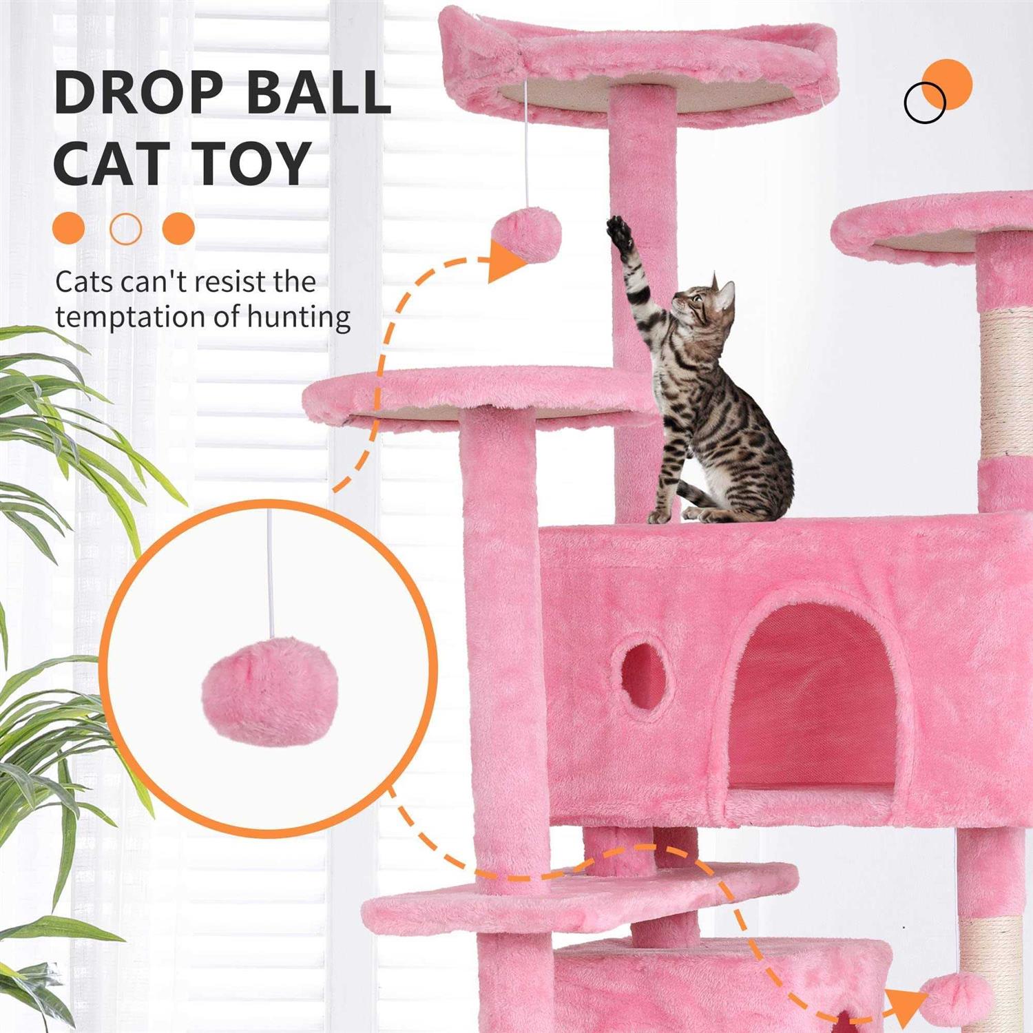Alternative view of Bestpet 54in Cat Tree Tower with Cat Scratching Posts Stand House Cat Condo with Funny Toys
