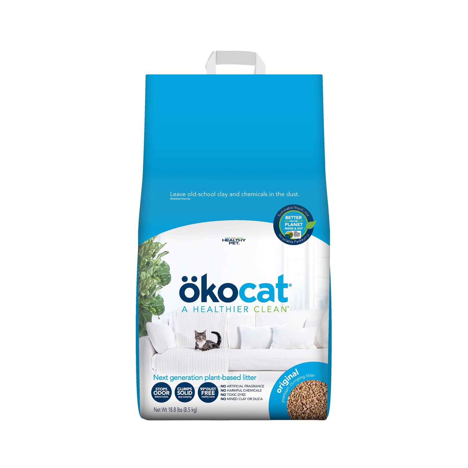 Okocat Original Premium Clumping Natural Wood Cat Litter