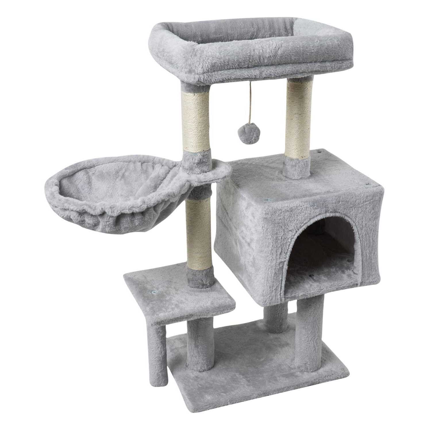 FISH&nap us09h Cute Cat Tree Kitten Cat Tower for Indoor Cat Condo Sisal Scratching Posts with Jump Platform Cat Furniture Activity Center Play House