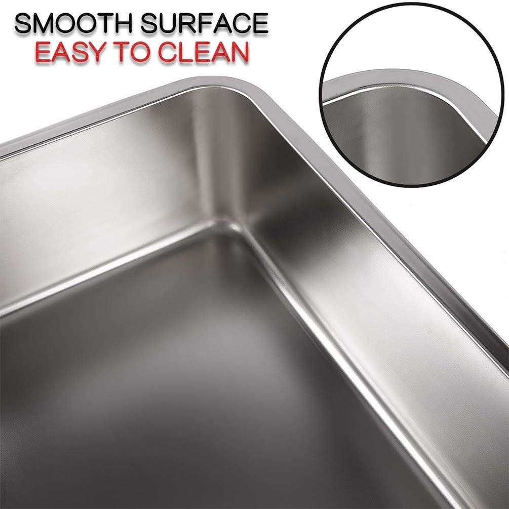 Alternative view of Yangbaga Stainless Steel Litter Box for Cat and Rabbit Odor Control Litter Pan