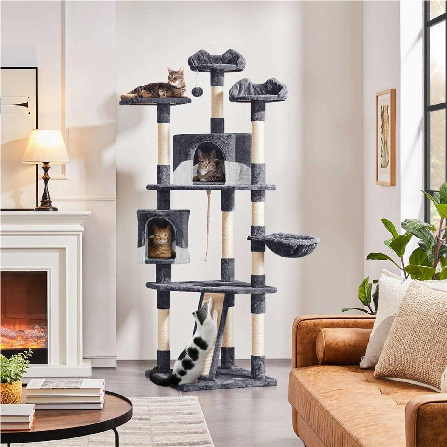 Yaheetech 79-in Plush Cat Tree & Condo