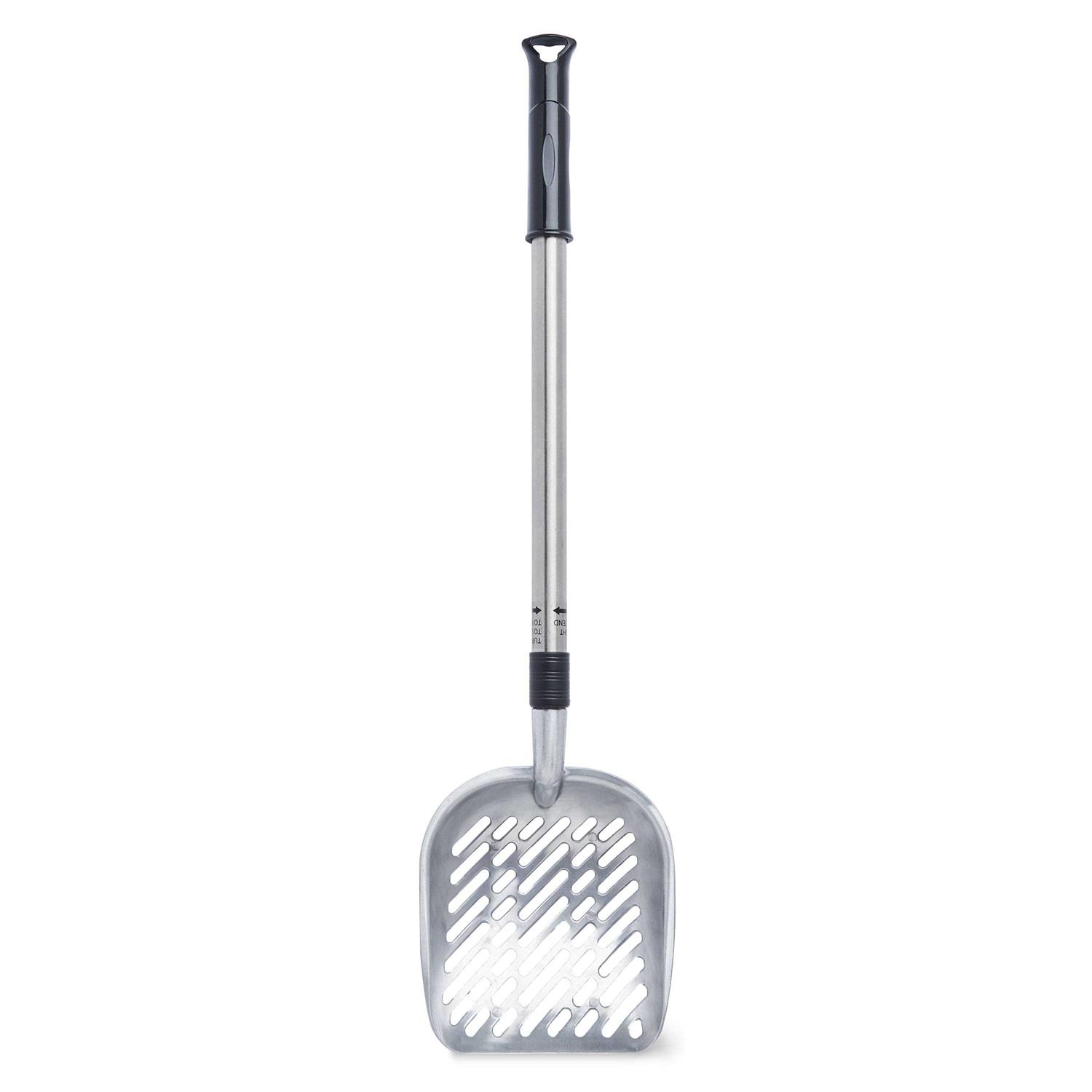 Vibrant Life Aluminum Cat Litter Scoop,Extended Long handle and Deep shovelsliver colorMetal Litter Scoop with Comfortable Grip