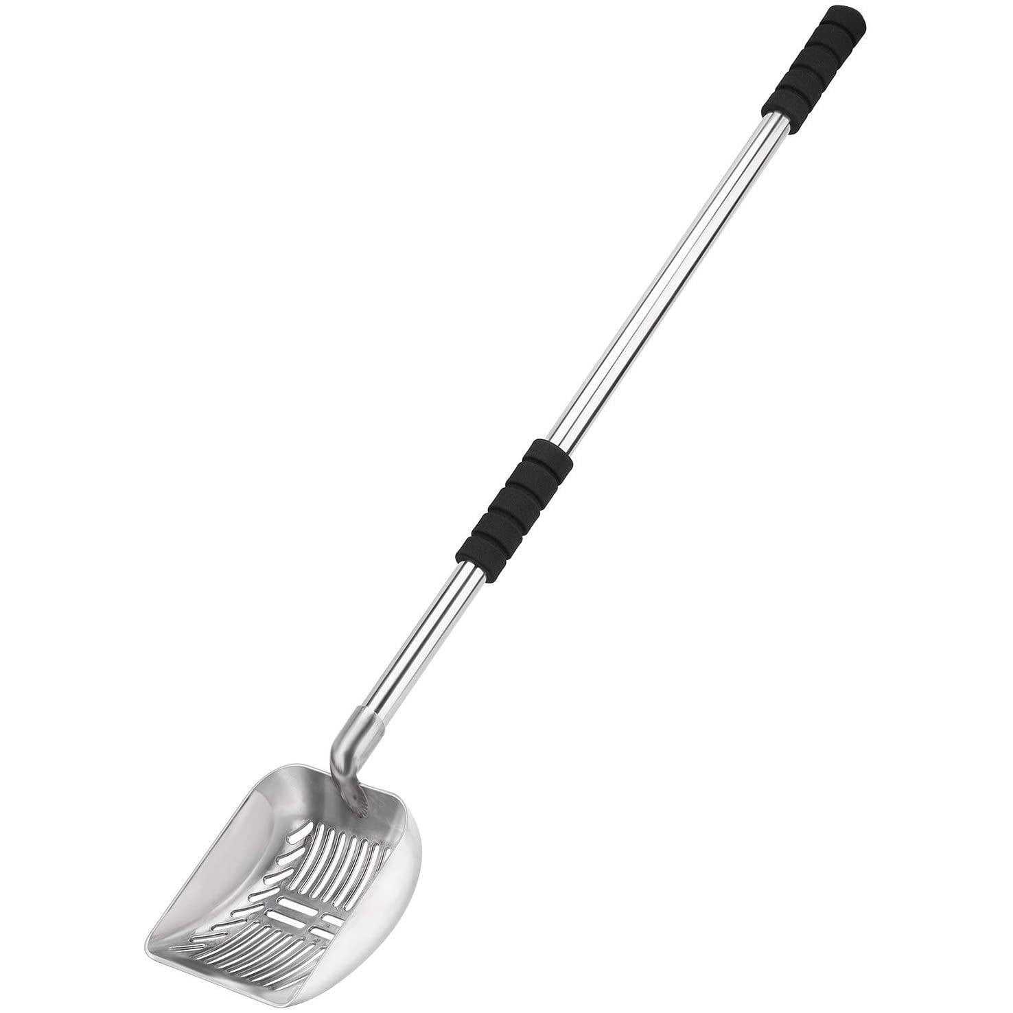 Yangbaga Metal Cat Litter Scoop with Deep Shovel&Long Handle,Detachable Stainless Steel Non-Stick Litter Sifter with Foam Padded Grip