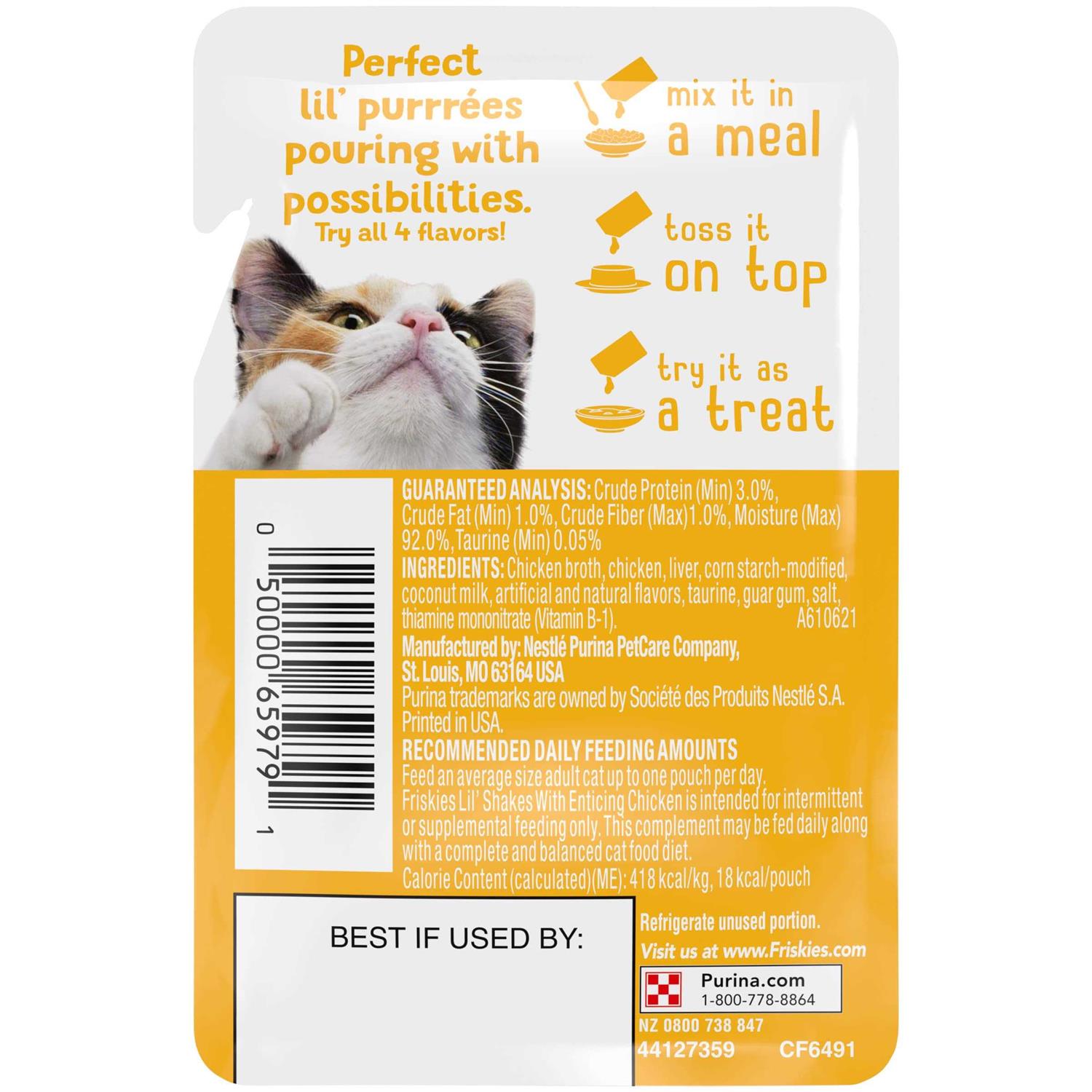 Alternative view of Purina Friskies Lil' Shakes With Enticing Chicken Lickable Puree Cat Food Topper