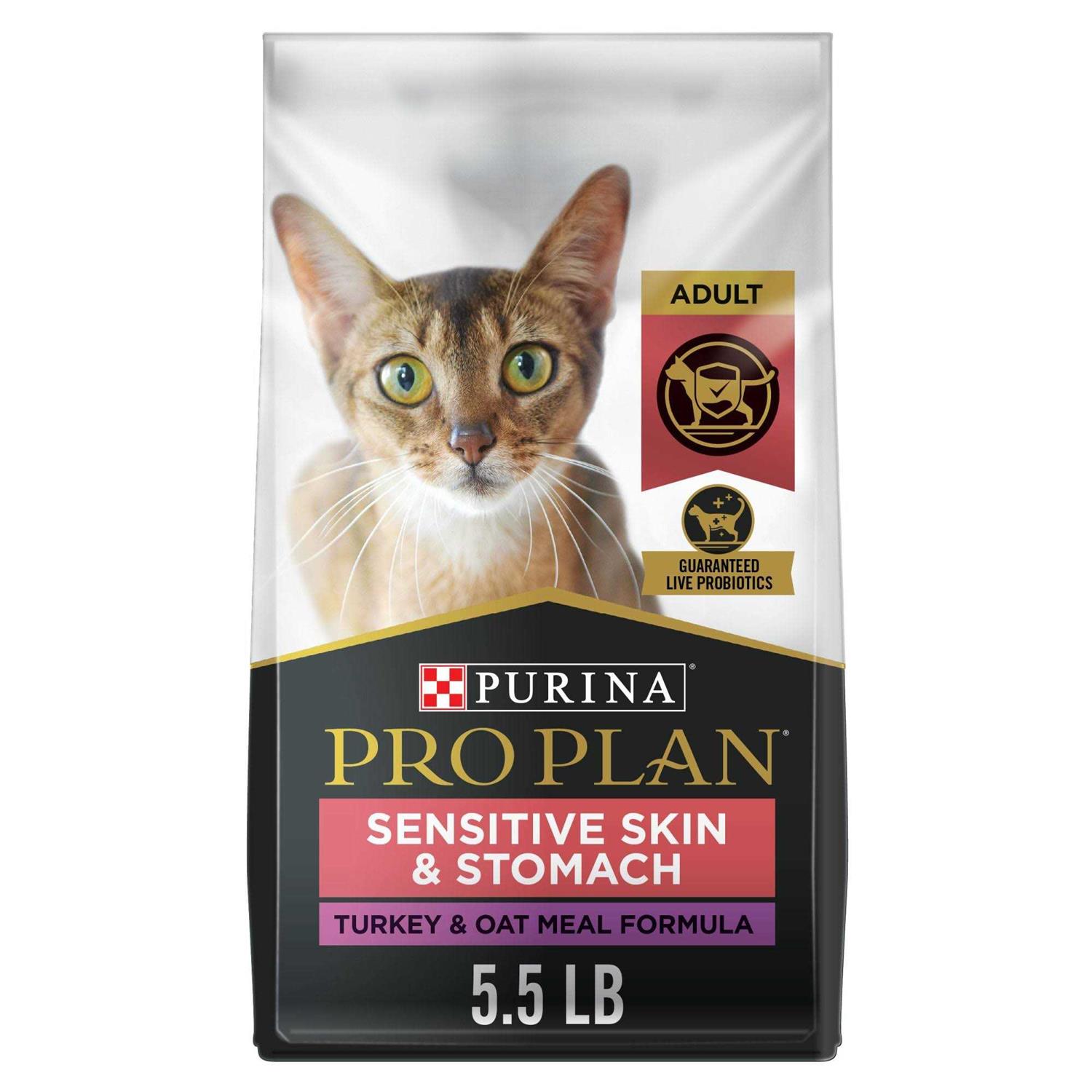 Purina Pro Plan Probiotics Sensitive Skin & Stomach Natural Dry Cat Food