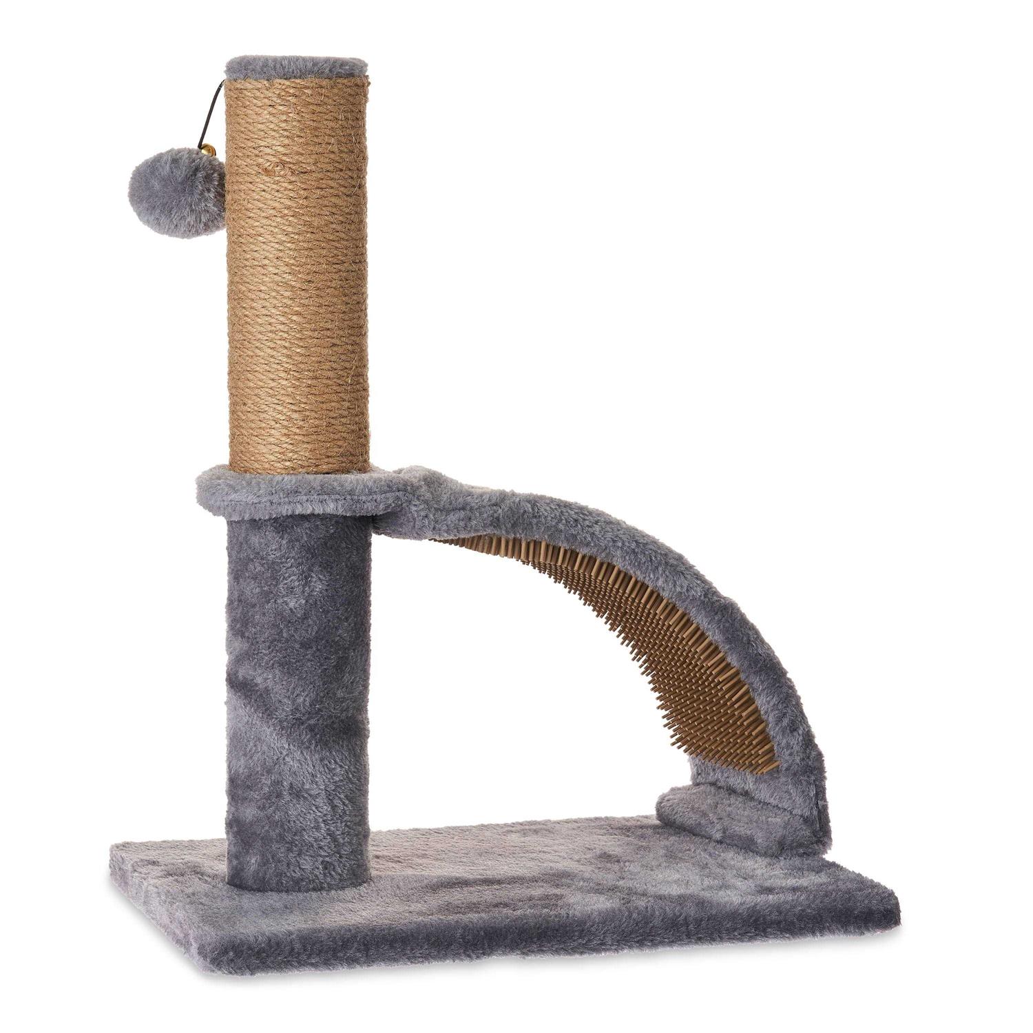 Vibrant Life Deluxe Jute Cat Scratching Post with Arch Rubber Massager