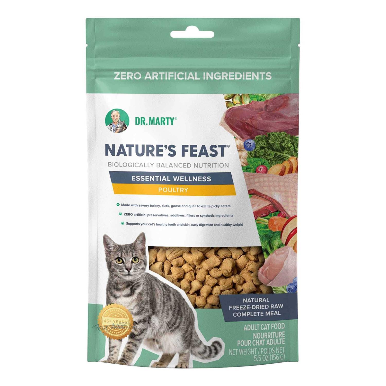 Dr Marty Nature's Feast Essential Wellness Poultry Freeze Dried Raw Cat Food