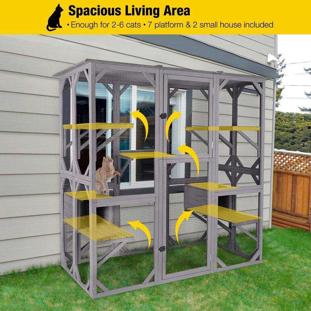Alternative view of aivituvin Walk-in Extra Large Outdoor Cat Enclosure Connected To House AIR37