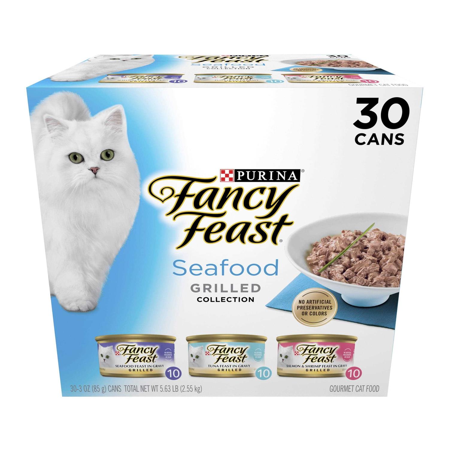 Purina Fancy Feast Gravy Wet Cat Food Variety Pack Seafood Grilled Collection