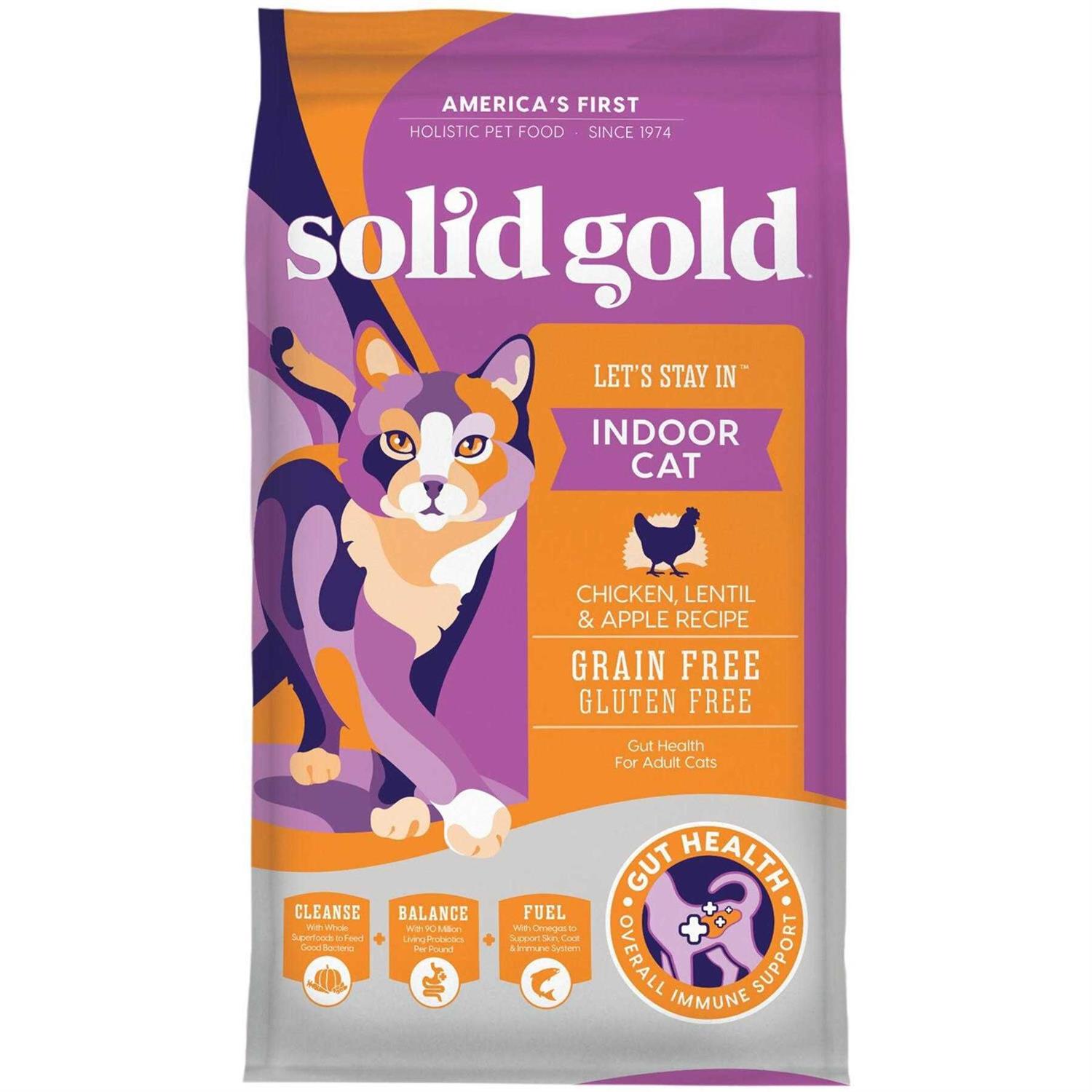 Solid Gold Let's Stay in Indoor Lentil & Apple Recipe adult Grain-Free Dry Cat Food