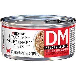 Purina Pro Plan Veterinary Diets DM Dietetic Management Savory Selects Canned Cat Food