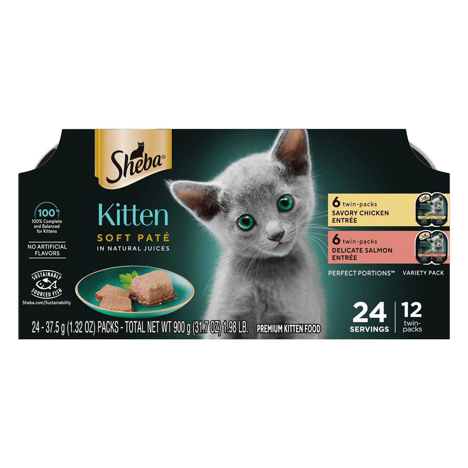 Sheba Perfect Portions Kitten Premium Soft Pate Wet Food Variety Pack