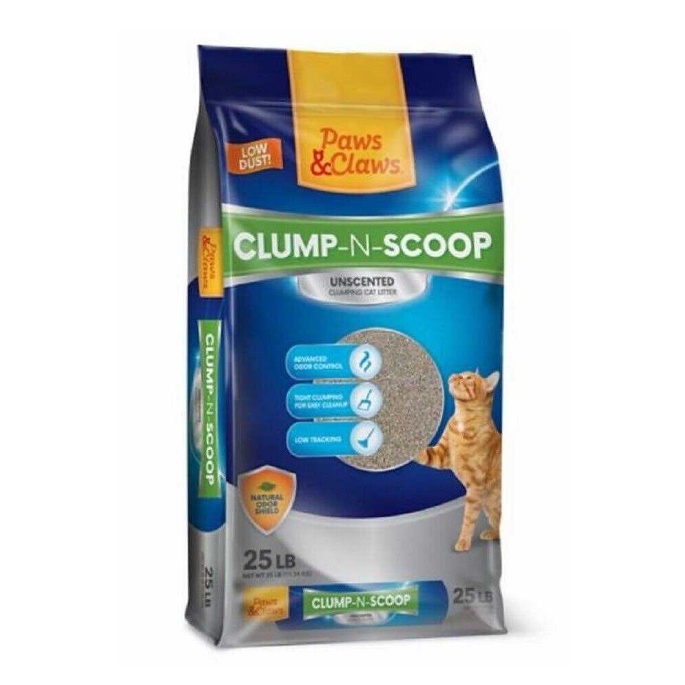 Paws & Claws Clump-N-Scoop Scoopable Unscented Clumping Clay Cat Litter