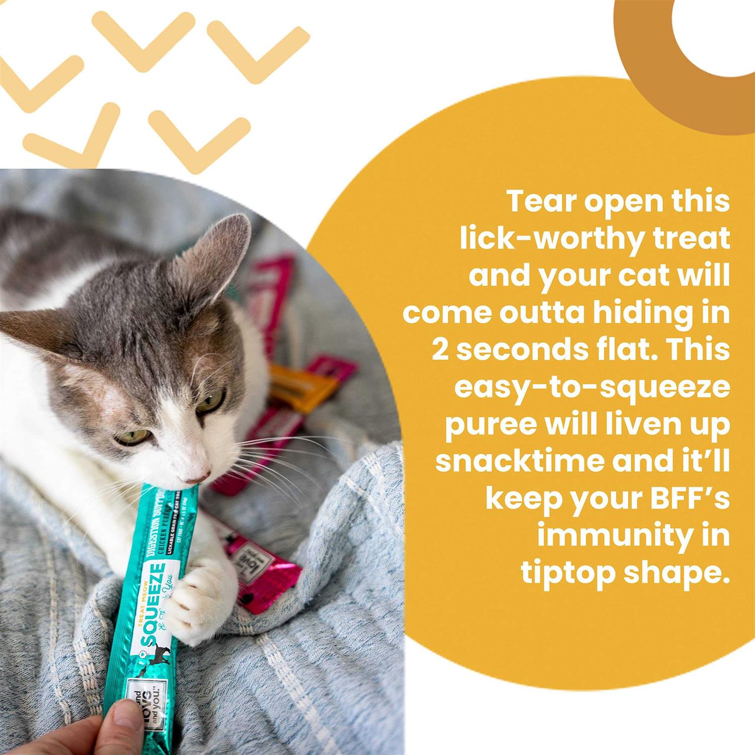 Alternative view of I and love and you Treat Meow Squeeze & Thank you Immune Support Cat Treat Pure