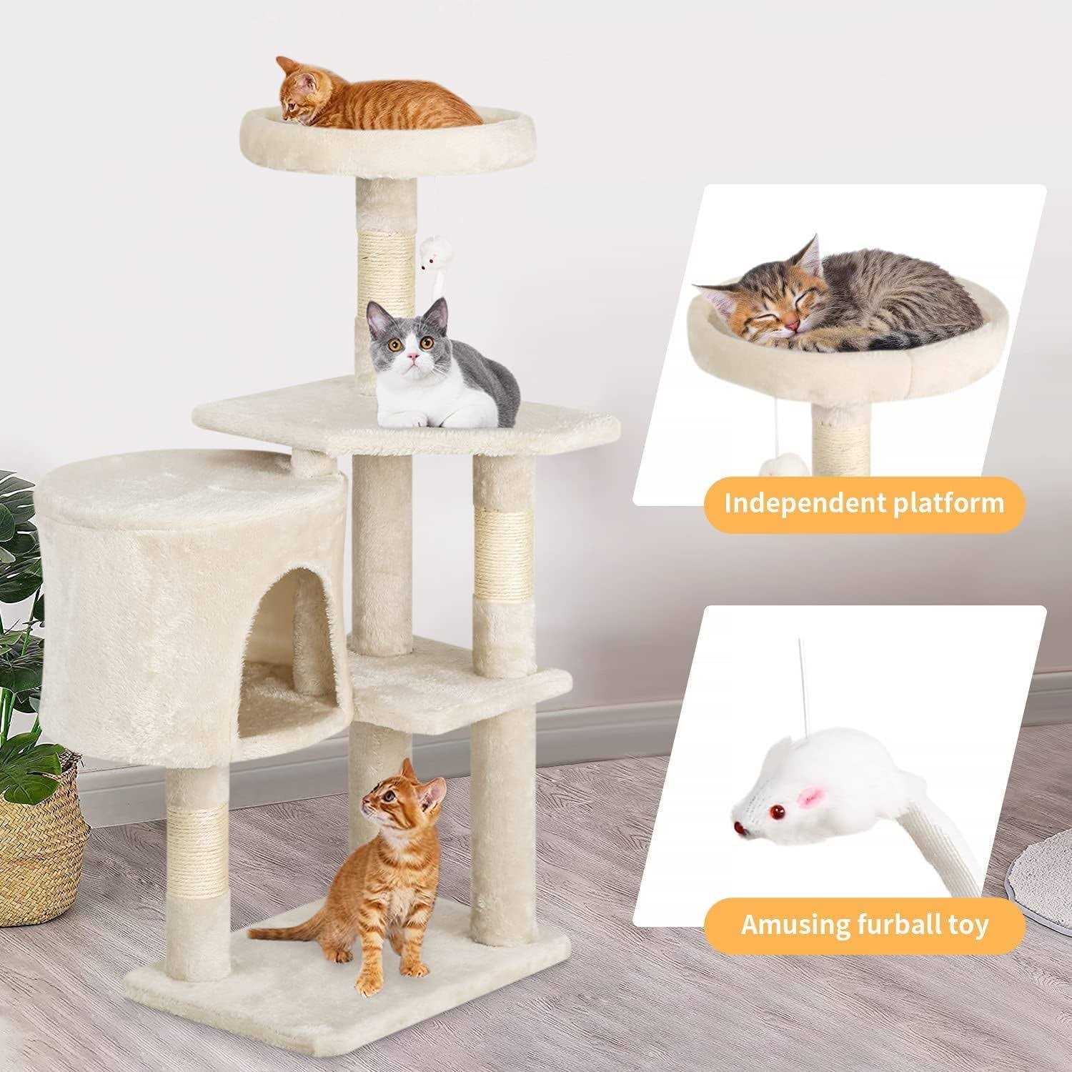 Alternative view of BestPet 36 Cat Tree Cat Tower Cat Condo Multi-Level