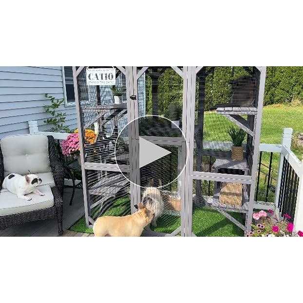 Alternative view of Gutinneen Catio Large Cat House Outdoor Walk in Outdoor Cat Enclosure Indoor Cage Kitty Condo Playpen with Door