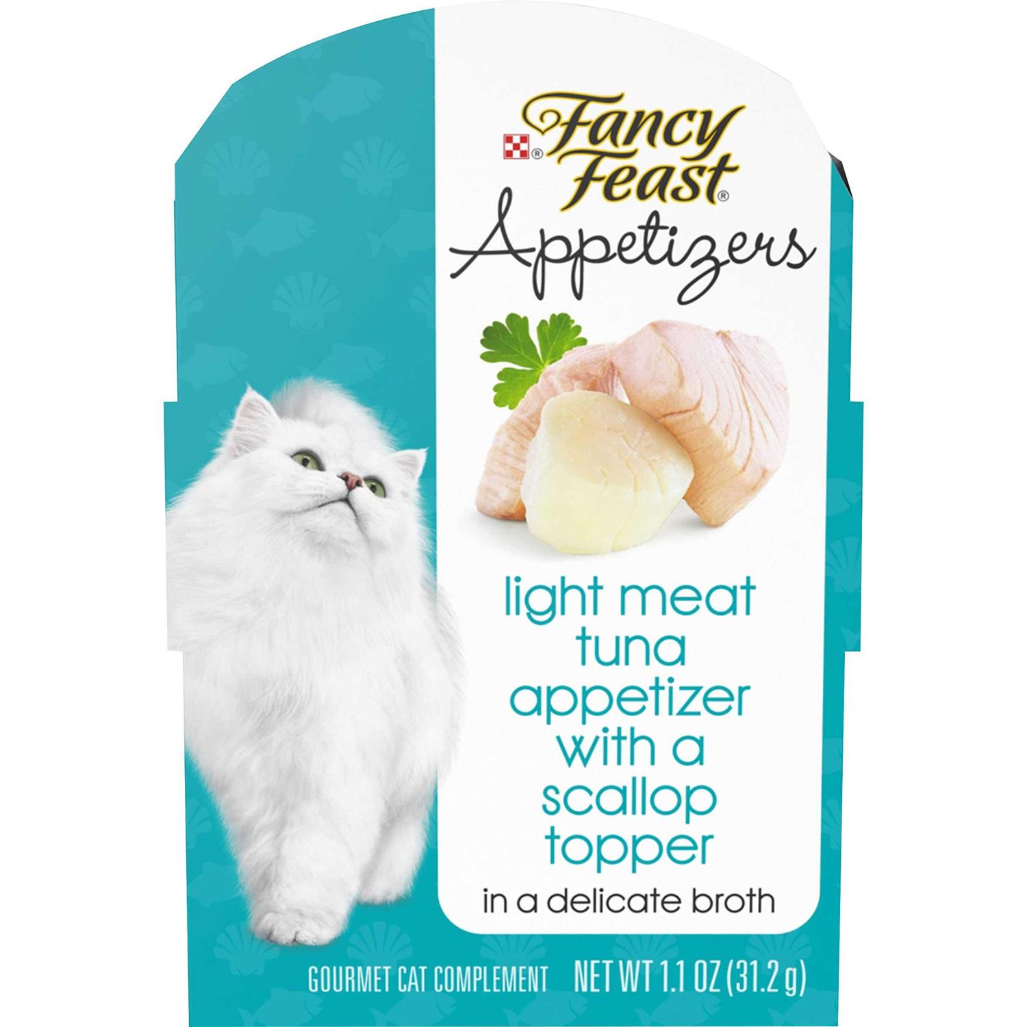 Fancy Feast Wet Cat Food Complement Appetizers Light Meat Tuna With a Scallop Topper