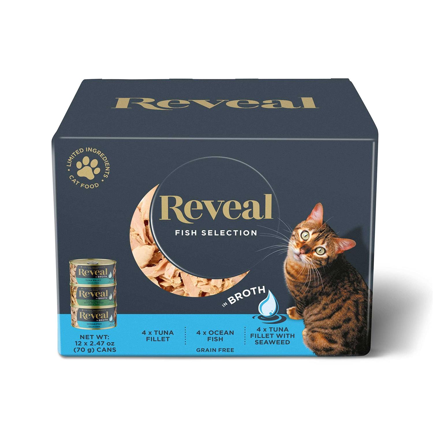 Reveal Grain Free Fish Selection in Broth Wet Cat Food