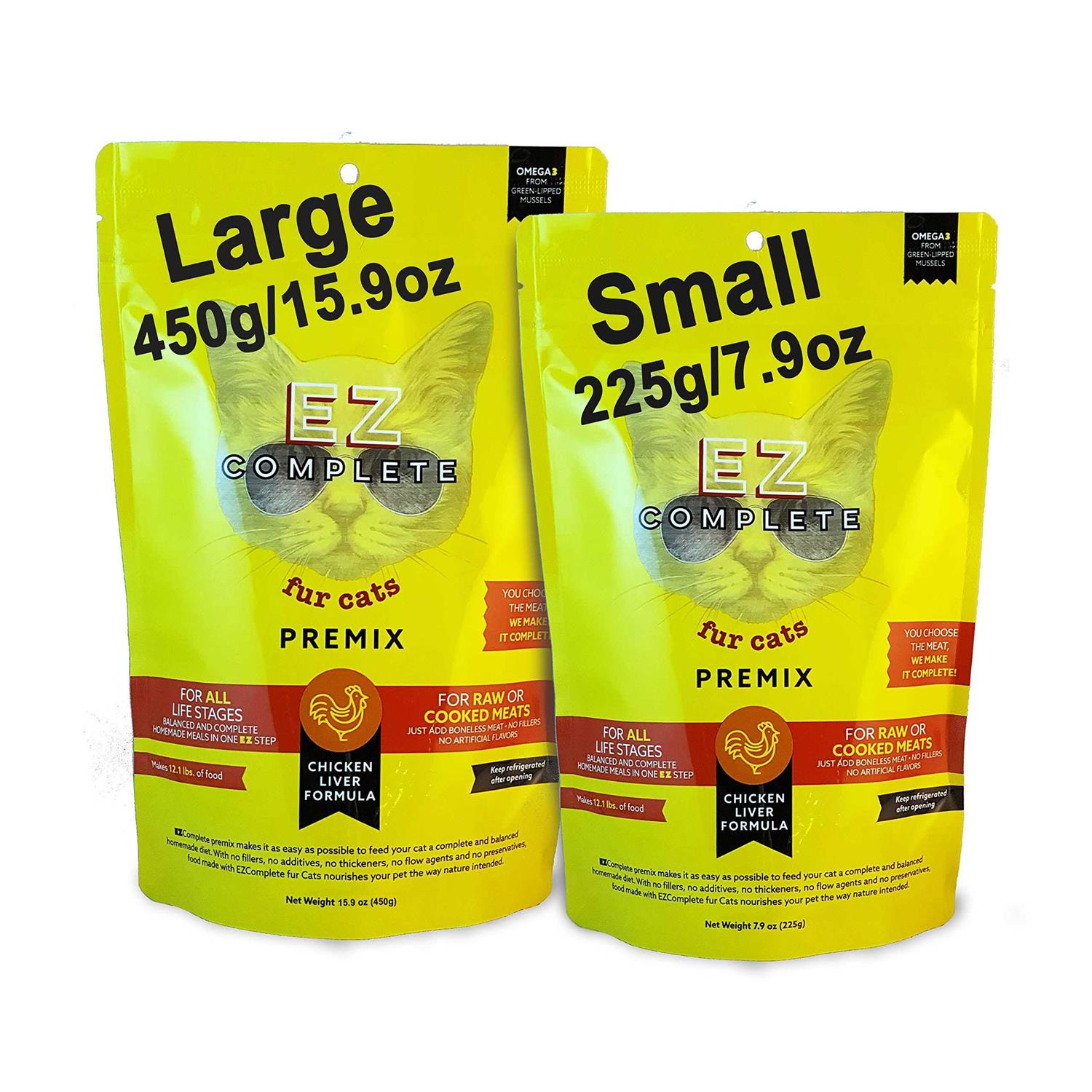 EZComplete Raw Cat Food or Cooked Premix Make A Homemade Cat Food Diet. All Natural
