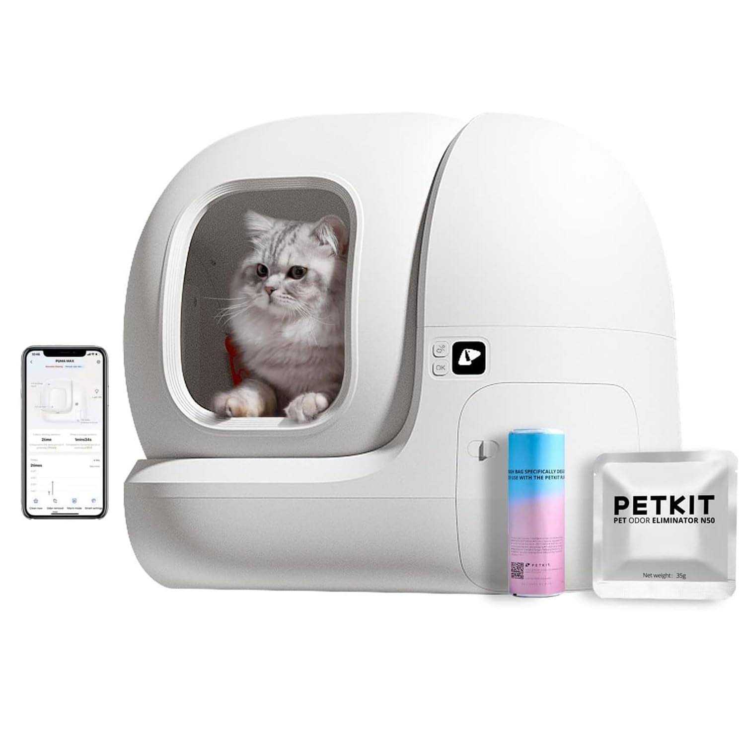 PETKIT PuraMax Self Cleaning Cat Litter Box Automatic App Control Smart Litter Box with 76L X-Large Space