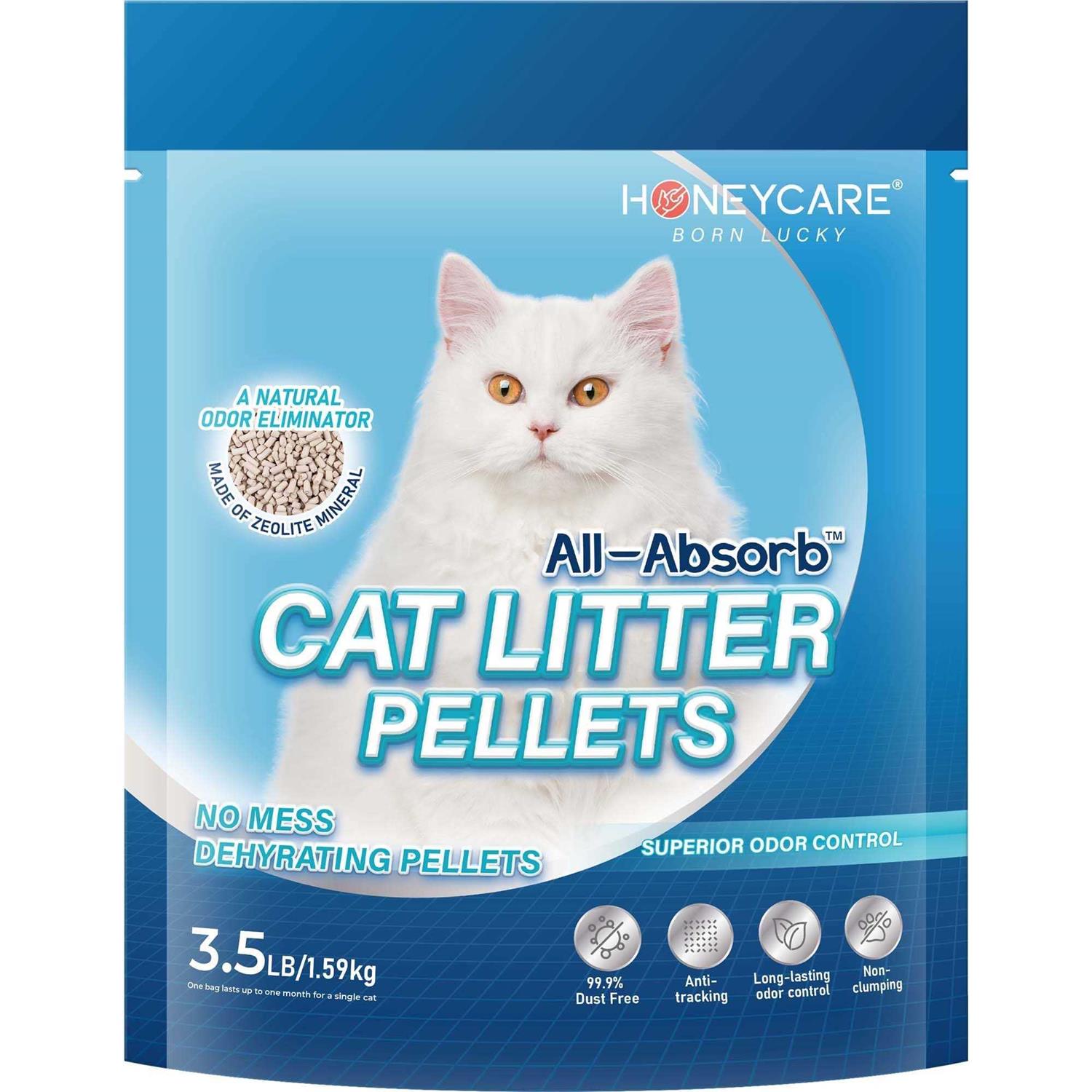 Honeycare All-Absorb Cat Litter Pellets Zeolite Long-Lasting Odor Control Non-climping Litter