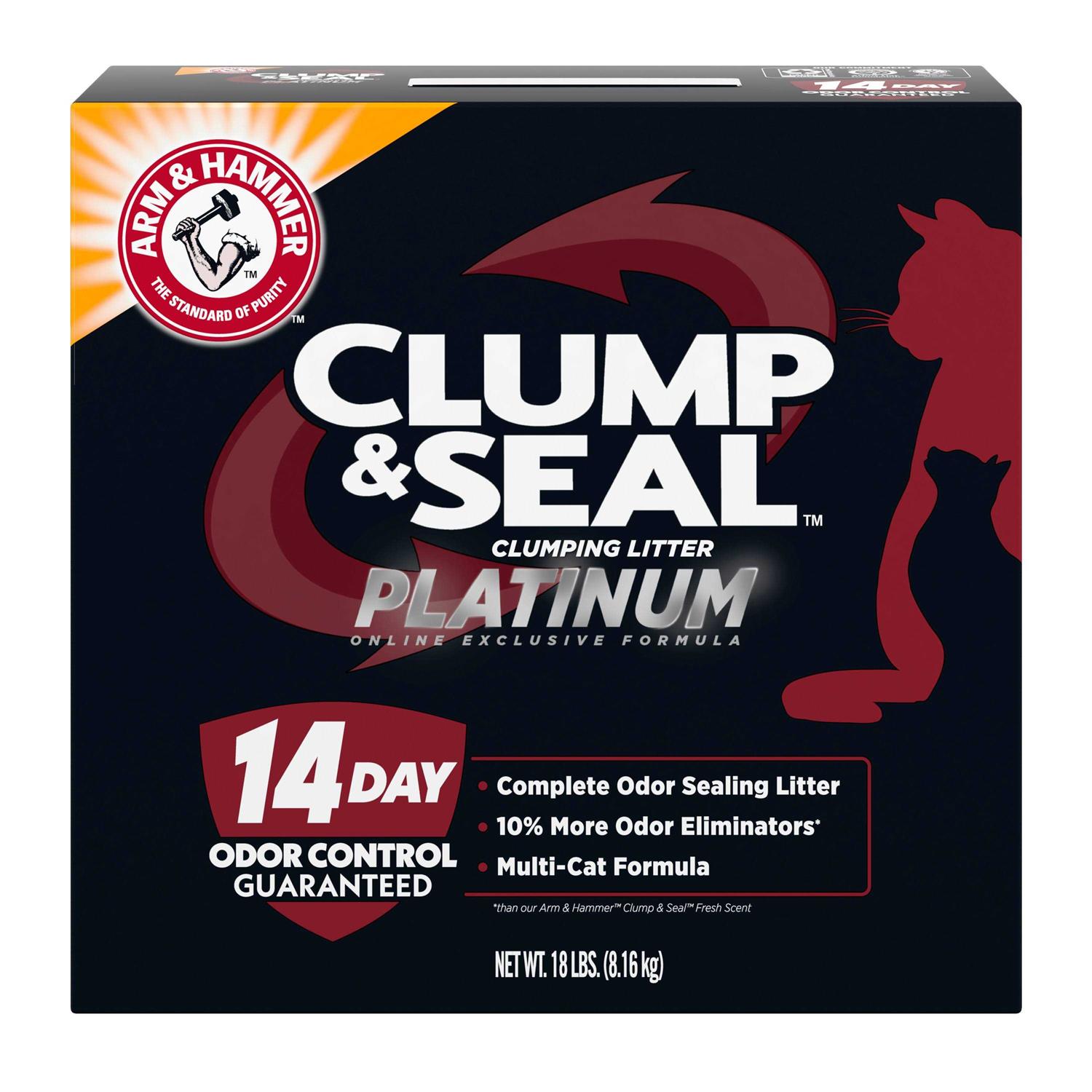 Arm & Hammer Clump & Seal Platinum Multi-Cat Complete Odor Sealing Clumping Cat Litter