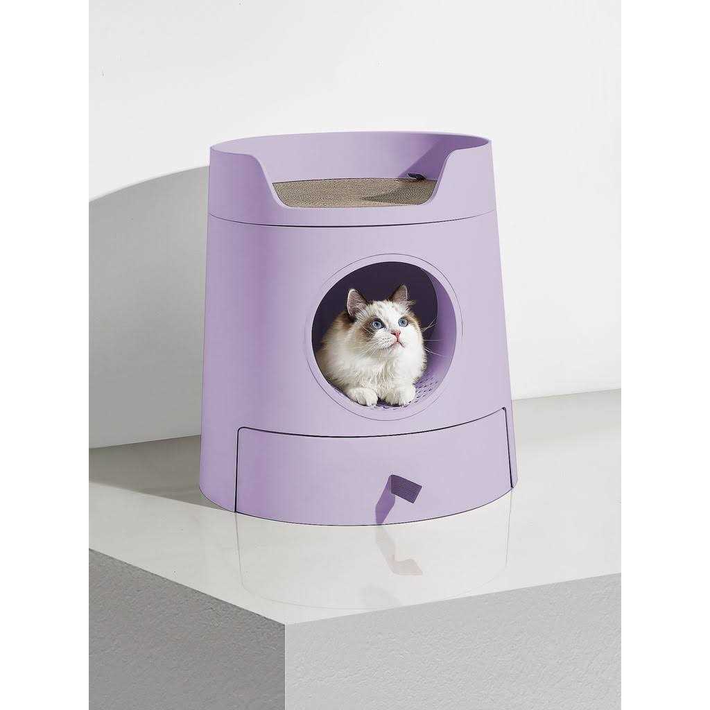 Michupet XL Castle 2-in-1 Cat Litter Box with Scratch Basin