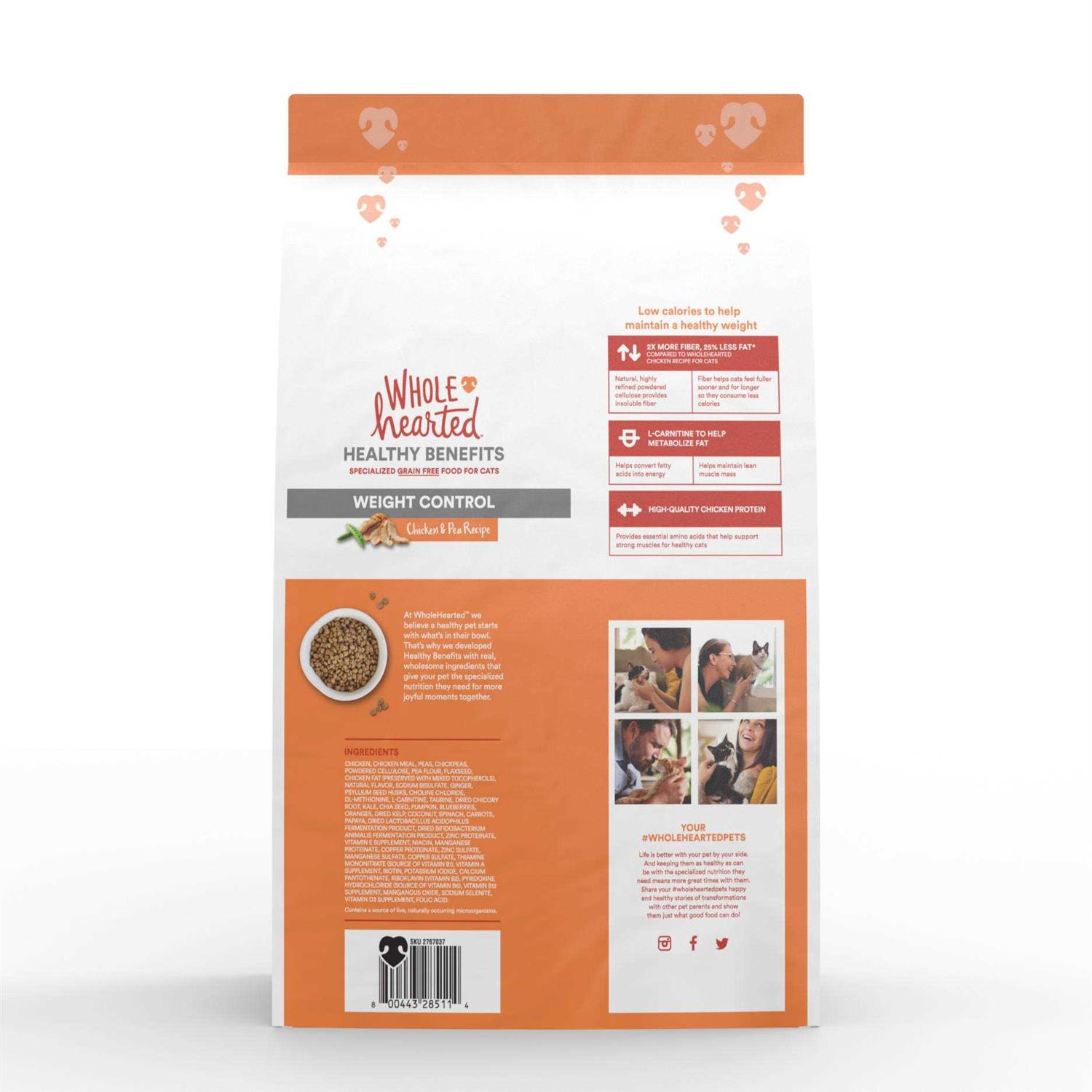 Alternative view of WholeHearted Grain-Free Weight Control Chicken and Pea Recipe Dry Cat Food