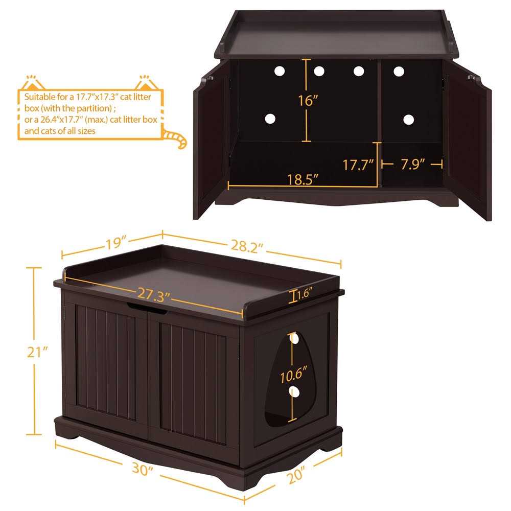 Alternative view of Yaheetech Cat Litter Box Enclosure Wooden Storage Side Table