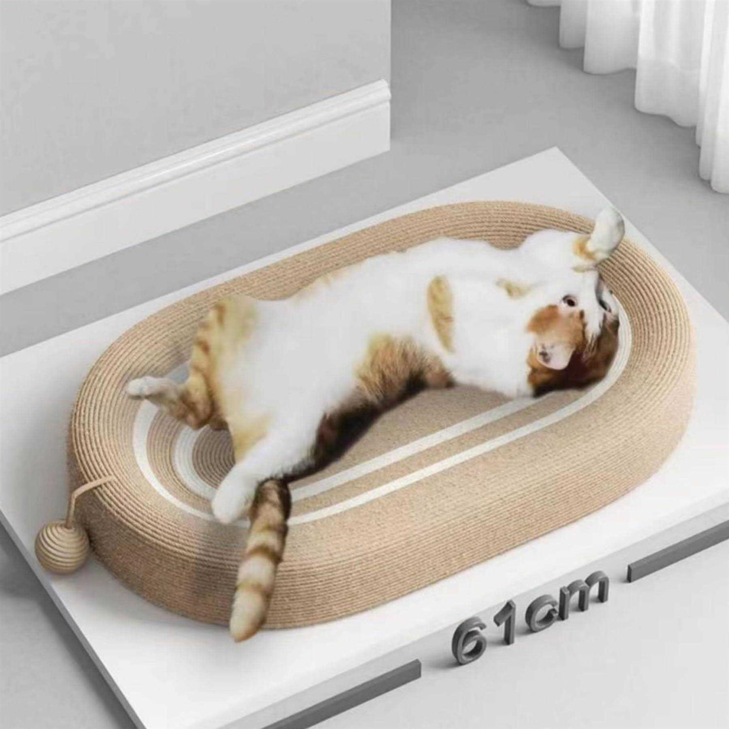 Alternative view of YHRELLX 3 in 1 Scratch Lounge Cat Bed Anti-Slip Cat Scratcher Bed for Indoor Cats Scratch Pad Extra