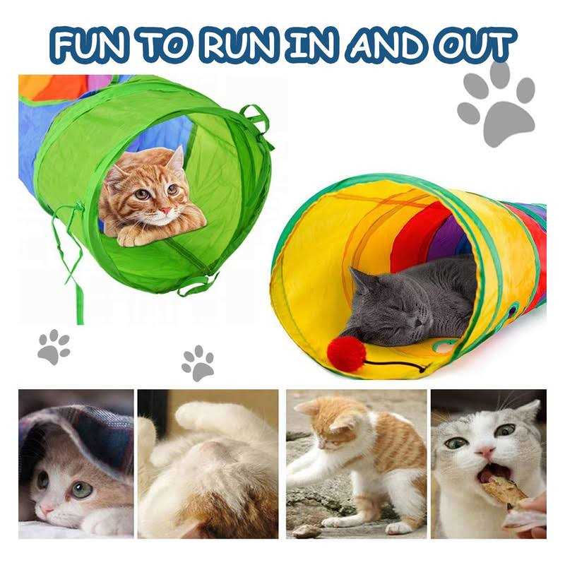 Alternative view of Feline Ruff Premium Way Cat Tunnel. Extra Large 12 Inch Diameter and Extra Long. A Big Collapsible Play Toy. Wide Pet Tunnel Tube