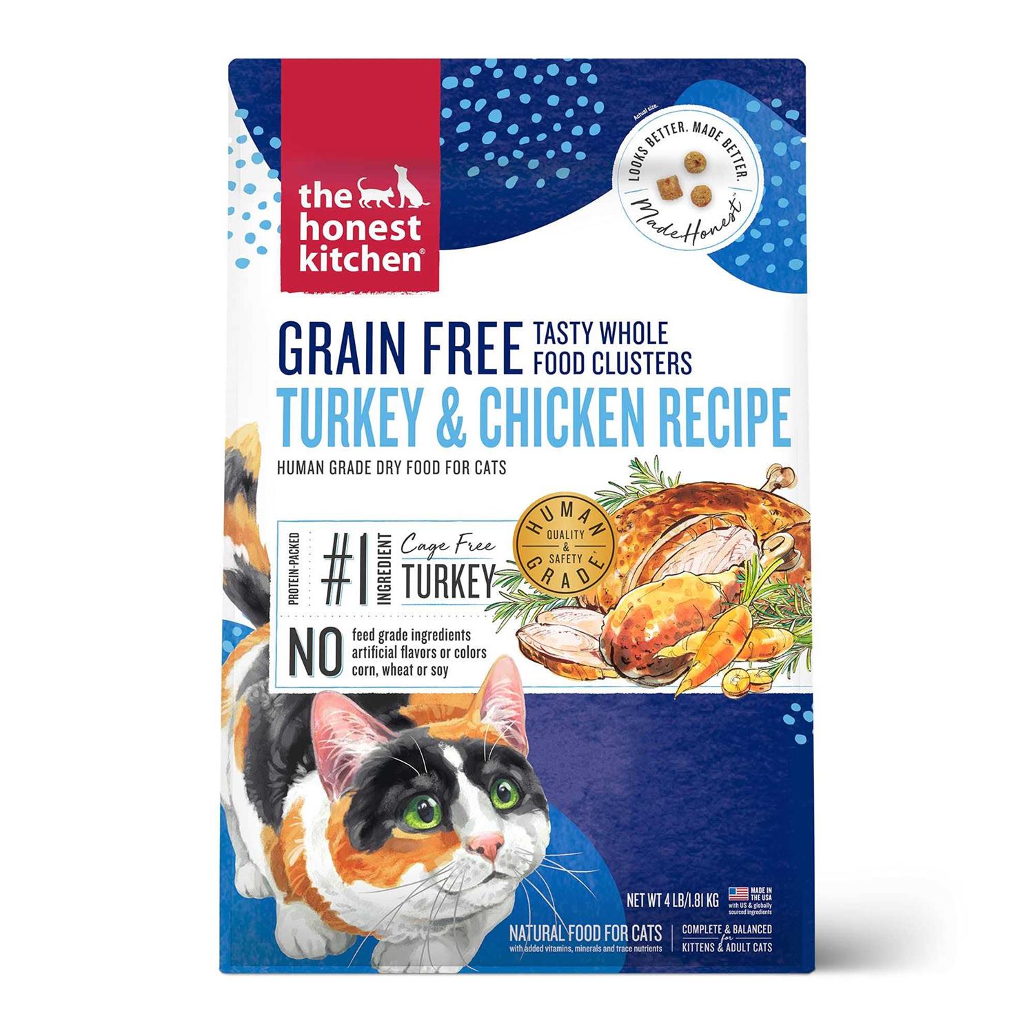 The Honest Kitchen Grain-Free Turkey Chicken Whole Food Clusters Dry Cat Food