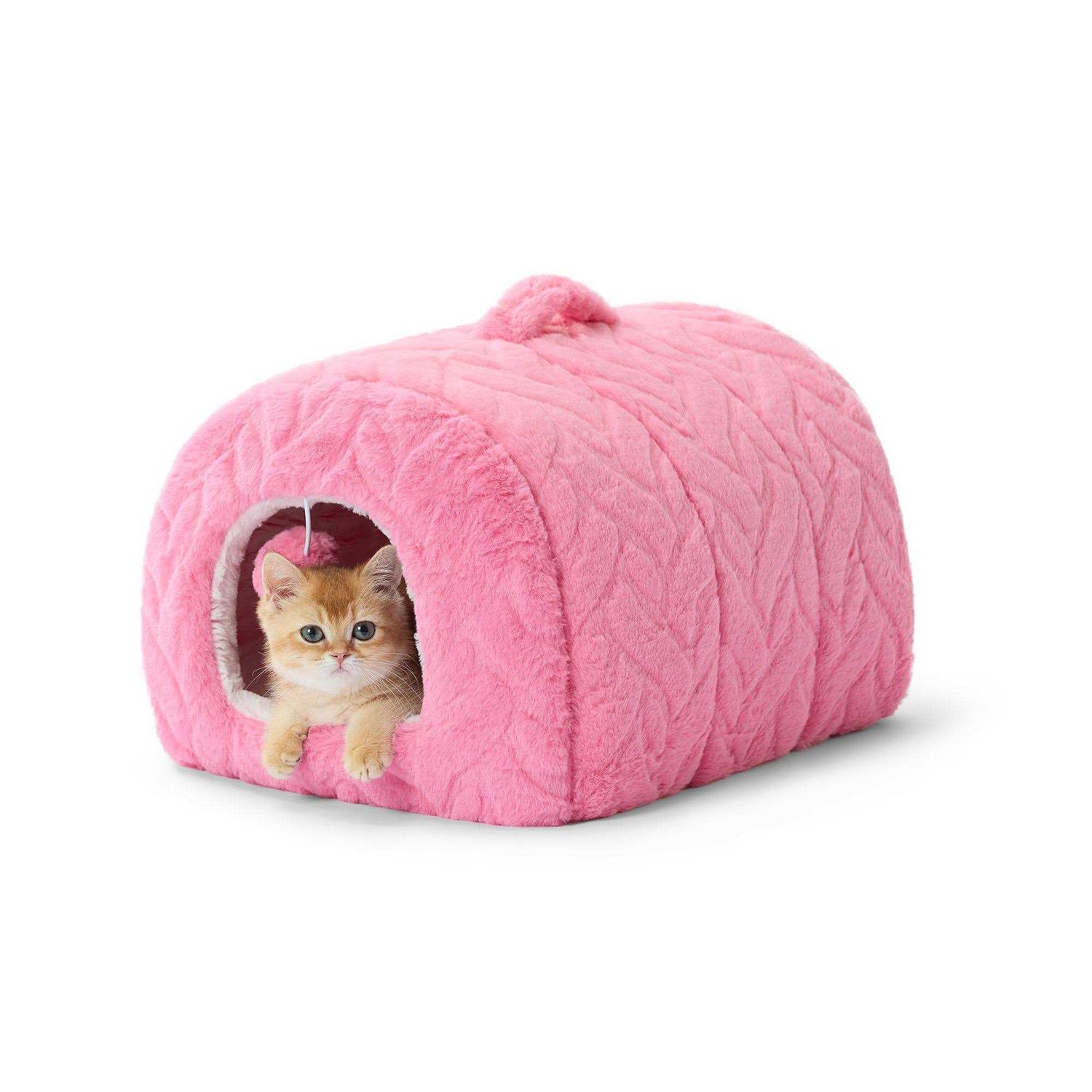 Whisker City Fur Hide Cat Hut Pink